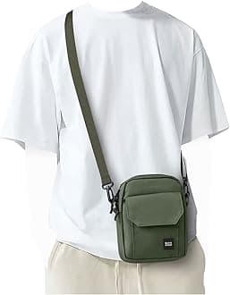 Crossbody Bag for Mens,Travel Passport Wallet Bag for Men for Cell Phone, Small Neck Pouch Side Shoulder Bag for Men, Blue, S