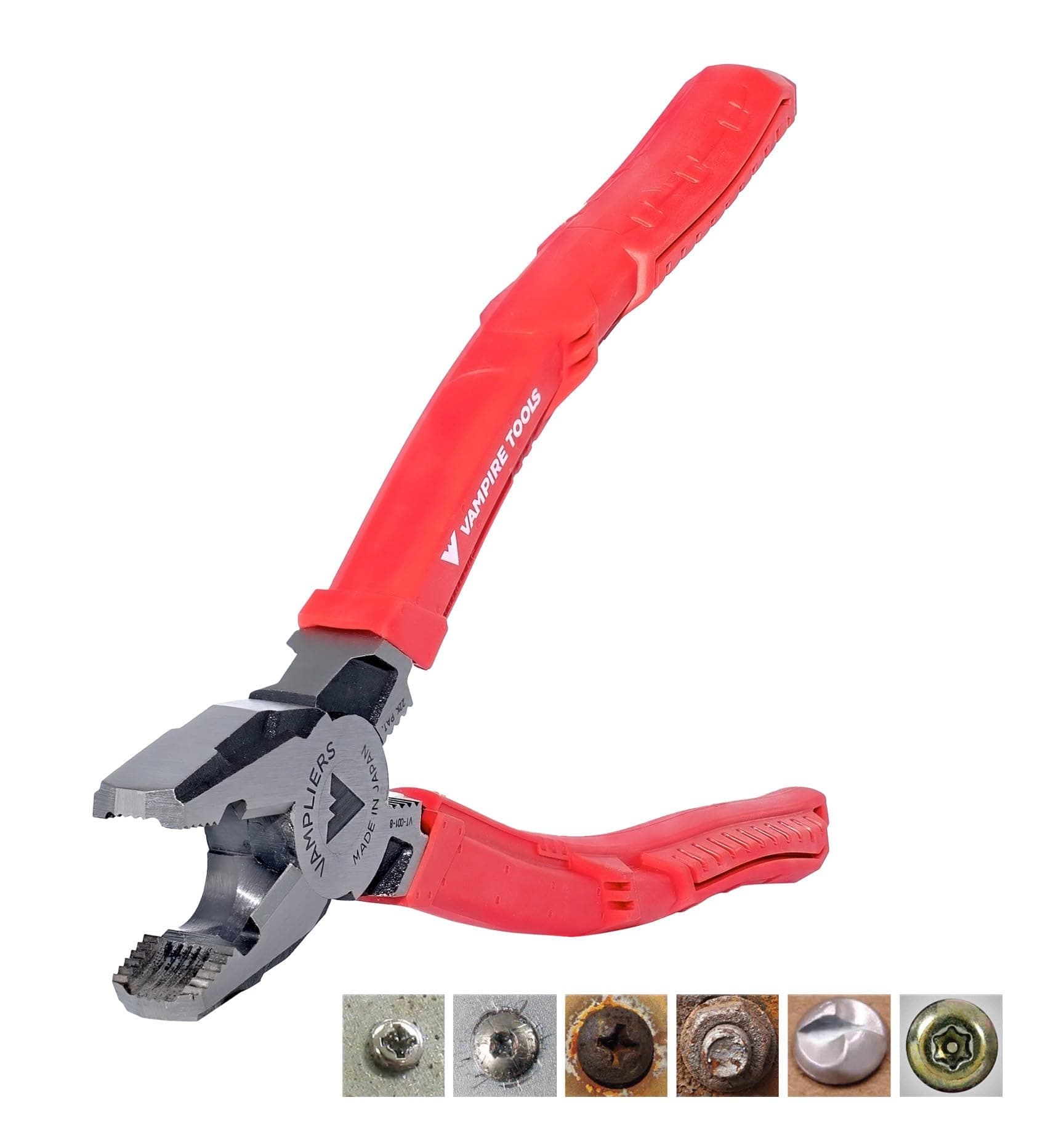 VAMPLIERS 8" Stripped Screw Extractor Linesman Pliers. Made in Japan. Time-Saving Heavy Duty Combination Pliers