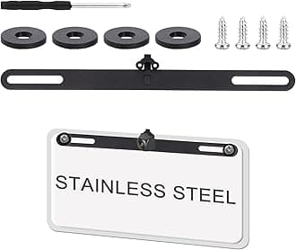 Universal Car Rear View Camera License Plate Bracket Stainless Back Up Camera License Plate Mount Rear Cam Backup Camera Mount Dash Cam Mirror Mount Backup Camera Mounting Bracket