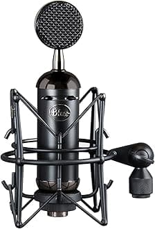 Blue Blackout Spark SL XLR Condenser Microphone for Pro Recording, Streaming, Podcasting, Gaming, with Large Diaphragm Cardioid Mic Capsule, Shockmount, Detailed Natural Sound, Protective Case - Black
