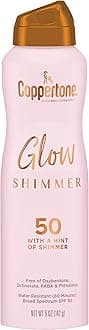 Glow with Shimmer Sunscreen Spray, Water Resistant, Broad Spectrum, SPF 50, 5 Oz