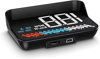 Car HUD Head Up Display M7, OBD/GPS Smart Gauge, Driving Speed, Engine RPM, Voltage, Water Temperature, Etc.., Works Great for All Cars