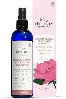 Organic Rose Water (Hydrosol), 200 ml | Face Toner for Glowing, Brighter and Hydrated Skin | Made with Bulgarian Damask Roses - Clinically Tested