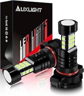AUXLIGHT 5202 LED Fog Light DRL Bulbs, 2400 Lumens Extremely Bright 5201 12085 9009 H16 (European) Bulbs Replacement for Cars, Trucks, Ice Blue