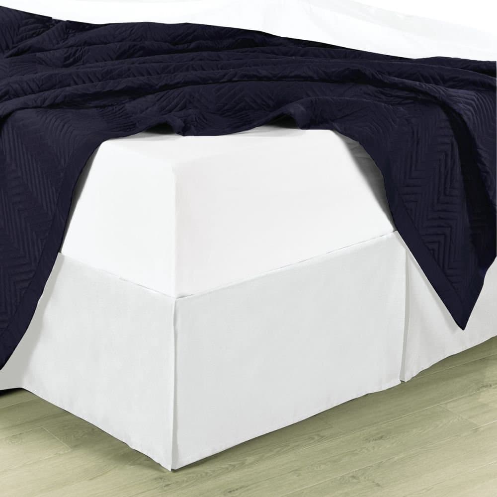 King Size Tailored Pleated Bed Skirt (White)