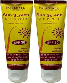 Patanjali Sun Screen Cream For All Skin Type Spf30, 50G (Pack Of 2)