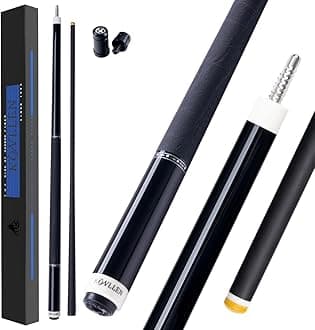 Ebony Pro Series Carbon Fiber Pool Cue Stick Handmade Inlay Cue (Inlay Ring, Carbon Technology Low Deflection Billiard Cue Stick, Ebony Butt, 12.5mm,147cm)