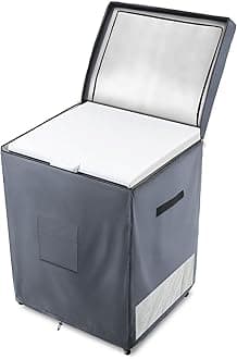 Deep Freezer Covers for Outside,Heavy Duty 600D Durable Chest Freezer Cover Waterproof,Outdoor Freezer Covers for Outside 7.0 Cubic Feet Chest Freezer,Top with Zipper to Open(38"W x 23"D x 34"H,Grey)