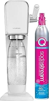Art Sparkling Water Maker (White) with CO2 and Dishwasher Safe Bottle