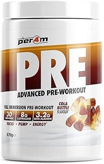 Per4m Pre Workout Powder | Intense Pump, Sustained Energy & Mental Focus | L-Citrulline, Beta Alanine & Caffeine & Added Hydration (570g, Cola Bottle)