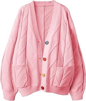 Women's Cable Knit Long Sleeve Open Front Cardigan Sheep V-Neck Button Down Embroidery Wool Blend Sweater Coat Outwear