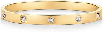 Waterproof Love Bracelet for Women - 14K Gold Plated Love Bangle with Cubic Zirconia - Stainless Steel Hinge Bracelet Jewelry Gifts