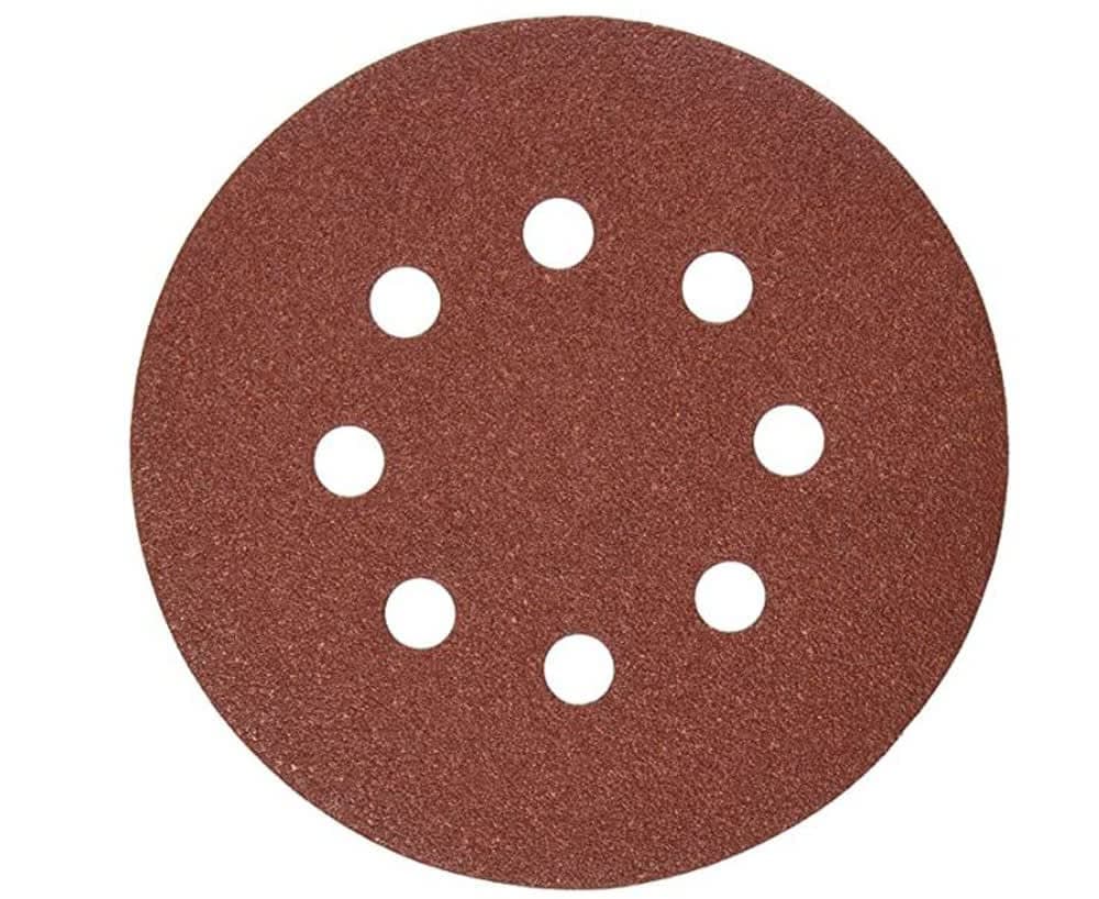DEWALT DW4301 5-Inch 8 Hole 80 Grit Hook and Loop Random Orbit Sandpaper (5-Pack)