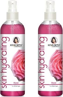 Keya Seth Aromatherapy Skin Hydrating Rose Toner Nourishing Anti-Ageing Oil Control, Rosy Glow Enriched with Pure Essential Oil of Rose & lavender for all Skin Type Pack of 2 (200MLX2)