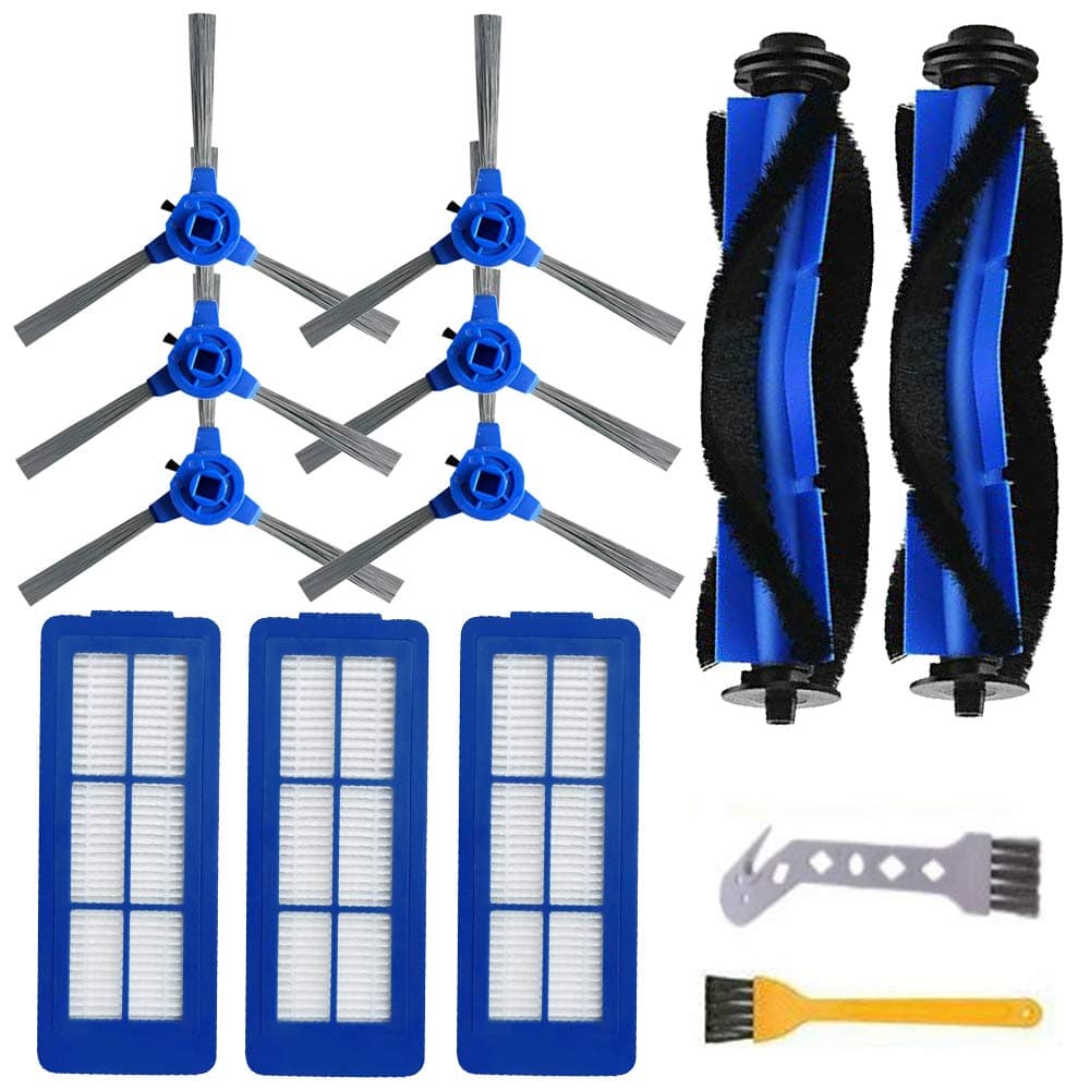 Chuancheng Accessories Kit Replacement Part For Eufy RoboVac 11s Max, 15C Max, 30C Max, G10, G20, G30 Edge/Hybrid/Verge For Hiraliy Vacuum Cleaner, 2 Main Roller Brush 6 Side Brush 3 Filter