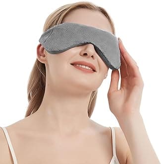 Heated Eye Mask, Microwaveble Moist Heat Eye Compress Warm Eye Mask for Dry Eyes, Weighted Eye Mask for Itchy Eyes, Stye, Sleeping, Relaxation, Therapy(Grey)