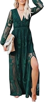 Women's Casual Off Shoulder Lace Maxi Dress Boho White Bridesmaid Wedding Evening Party Dresses