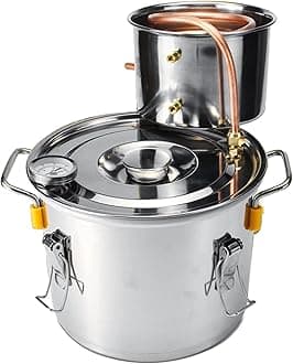 AnzAga Home Brewing, Essential Oil Distiller Kit for Steam Distillation Oil Making and Extracting,6 L/1.5 Gal [Energy Class A]