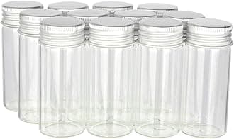 Magic Season Decorative Glass Bottles (12 Pcs w/Aluminum Caps / 1 fl oz.)