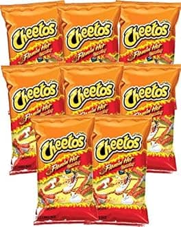 Cheetos Flamin Hot' Crunchy Cheese Snacks, 2 ounce bags (Pack of 8)