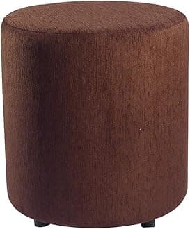 Barrel 30460207 pouffes Sitting Round upholstered Foam Cushion Standard Ottoman Living Room Foot Rest Home (lxbxh-38x38x43cm-1 Unit) Dark Brown
