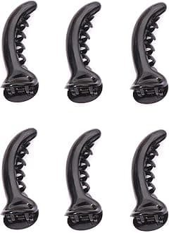 - Black Color Acrylic Material Banana/Mirchi Hair Clips For Women & Girls (Black color,Matte Finish (Pack of 6))