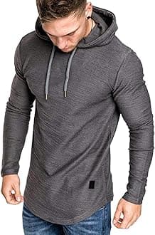 Lexiart Mens Fashion Athletic Hoodies Sport Sweatshirt Solid Color Fleece Pullover