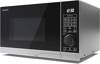 SHARP YC-PC254AU-S 25 Litre 900W Digital Combination Microwave Oven with 1200W Grill, 10 power levels, ECO Mode, defrost function, LED cavity light - Silver