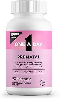 Women's Prenatal 1 Multivitamin, Supplement for Before, During, and Post Pregnancy, Including Vitamins A, C, D, E, B6, B12, and Omega-3 DHA, 90 Count