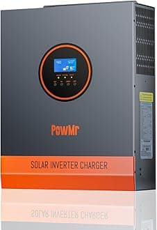 PowMr 5000W Solar Inverter 48V DC to 110V AC, 5KW Pure Sine Wave Hybrid Inverter Charger Built-in 80A MPPT Controller, Max 500V PV Input, for 48V Lead-Acid/Lithium Batteries