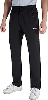 Mens Workout Athletic Pants Elastic-Waist Drawstring Pants for Sport Exercise Travel,Quick-Dry,Stretchy