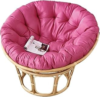 Garden Round Papasan Chair Cushion | Water Resistant Indoor Outdoor Hammock Rattan Swing Seat Pad | Comfy Tufted Patio Furniture Cushions | Hanging Egg Chair Pads