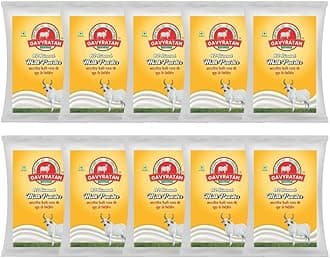 GAVYRATAN A2 Cow Skimmed Milk Powder 1kg | All Natural | 100% Pure | Boosts Liver Health Pack of 1 (Pack of 10)