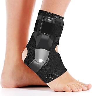 Ankle Brace with Side Stabilizers -Adjustable Ankle Support for Sprains, Sports Injuries, Plantar Fasciitis, Injury Recovery, Best Ankle Support for Running, Basketball, Volleyball (Small)