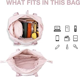 BAGSMART Gym Bag for Women, Carry on Weekender Overnight Bag, Travel Duffel Bags with Trolley Sleeve, Personal Item Travel Bag Tote Bag Workout Dance Bag, Pink-Large