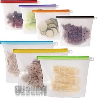 1000Ml Reusable Silicone Food Storage Bag BY GUZURA | Containers Airtight Seal Leakproof Pouch For Snack | Liquids |Lunch Preservation |Microwave & Dishwasher Safe