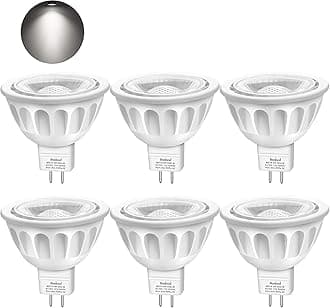 MR16 LED Bulbs, 12 Volt, GU5.3 Bi-Pin Base, 40-Degree, 5-Watt (50-Watt Equivalent), 500 Lumen, 6000K Cool White, Spotlight LED Bulbs, 6 Pack