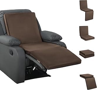 HOMBYS 3-in-1 Recliner Seat Cushion with Lumbar Support Pillow & Footrest, Multi-Functional Adjustable Height 2" to 6" for You to Choose, Non-Slip Foam Chair Cushion for Elderly, Brown