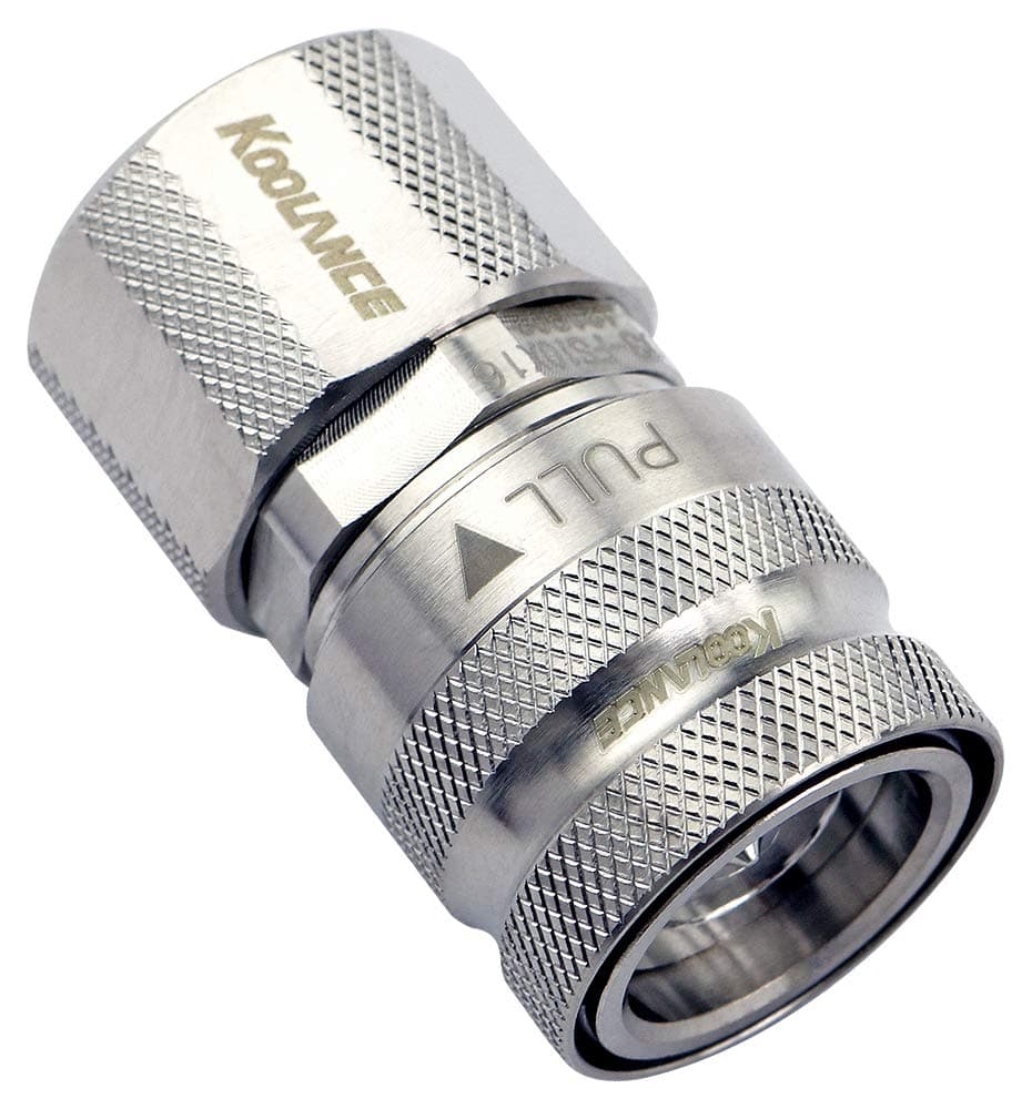 Koolance QD3 Female Quick Disconnect No-Spill Coupling, Compression for 10mm x 16mm (3/8in x 5/8in) - liquid cooling system coupler
