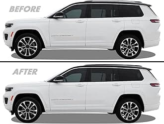 Chrome Delete Blackout Vinyl Overlay for 2021-2023 Jeep Grand Cherokee L Roof Rack Trim (4. Roof Rack Trim, Satin Black)