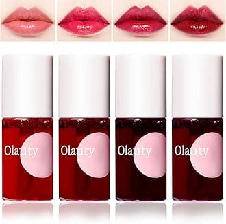 4 Colors Lip Tint Stain Set, Watery Lip Tint Mini Liquid Matte Lipstick, Lip Stain Long Lasting Waterproof, Korean Lip Gloss Moisturizing Natural, Multi-Use Lip and Cheek Tint, Lightweight Non-sticky