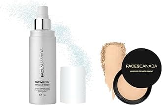 FACESCANADA Ultime Pro Makeup Fixer 50 Ml And Faces Canada Weightless Stay Matte Finish Compact Powder For All Skin Type- Natural 9 Gm, Beige