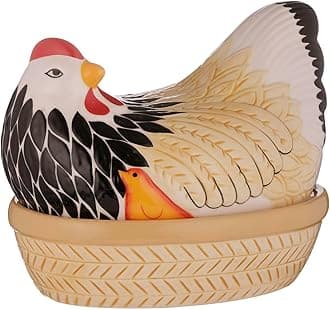 Mother Chip Resistant Hen Nest Egg Storage, Ceramic, Multi-Colour, 21 x 16.5 x 18 cm