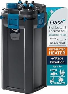 OASE BioMaster 2 Thermo 850 Canister Filter for Aquariums – External Aquarium Filter with Built-in Heater – EasyClean Pre-Filter, Quiet Operation – Freshwater & Saltwater, Up to 225 Gallons