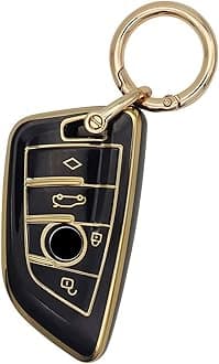 for BMW Key fob Cover, Soft Full Protection Key Case Shell for BMW 2 5 6 7 Series X1 X2 X3 X5 X6 X7 Premium Anti-dust Anti-Break Protection (Black)