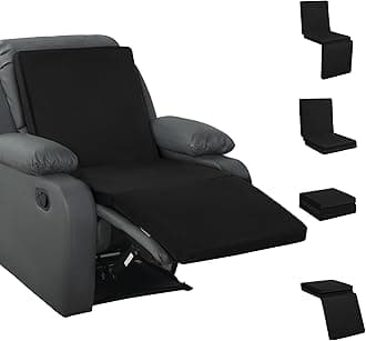 HOMBYS 3-in-1 Recliner Seat Cushion with Lumbar Support Pillow & Footrest, Multi-Functional Adjustable Height 2" to 6" for You to Choose, Non-Slip Foam Chair Cushion for Elderly, Black