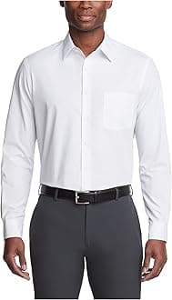 Van HeusenMens Poplin Regular Fit Solid Point Collar SHIRT