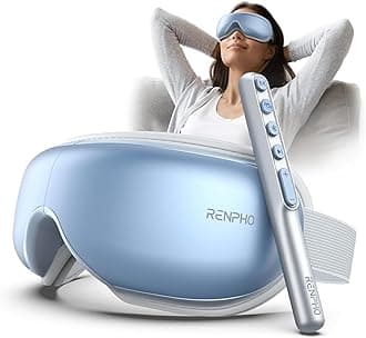 RENPHO Eye Massager with Heat, Birthday Valentines Day Gifts, Migraine Massager with Remote, Compression, Silent Mode, Bluetooth, Heated Sleep Mask for Strain Relief, Stye Eye, Improve Sleep