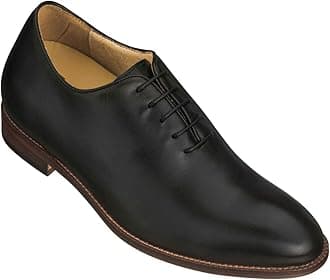 TOTO Men's Invisible Height Increasing Elevator Shoes - Black Premium Leather Lace-up Formal Oxfords - 2.6 Inches Taller - S3001 - Size 8 D(M) US