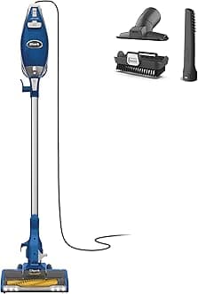 HV343AMZ Rocket Corded Stick Vacuum with Self-Cleaning Brushroll, Lightweight & Maneuverable, Perfect for Pet Hair Pickup, Converts to a Hand Vacuum, Crevice Upholstery Tools, Blue/Silver